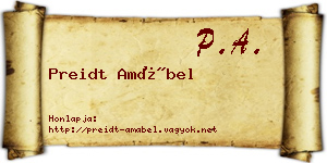 Preidt Amábel névjegykártya